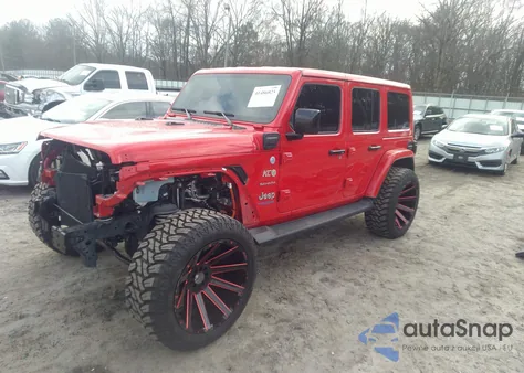 2022 Jeep Wrangler 4Xe Unlimited Sahara 4X4 z USA, uszkodzony, nr VIN 1C4JJXP62NW136932